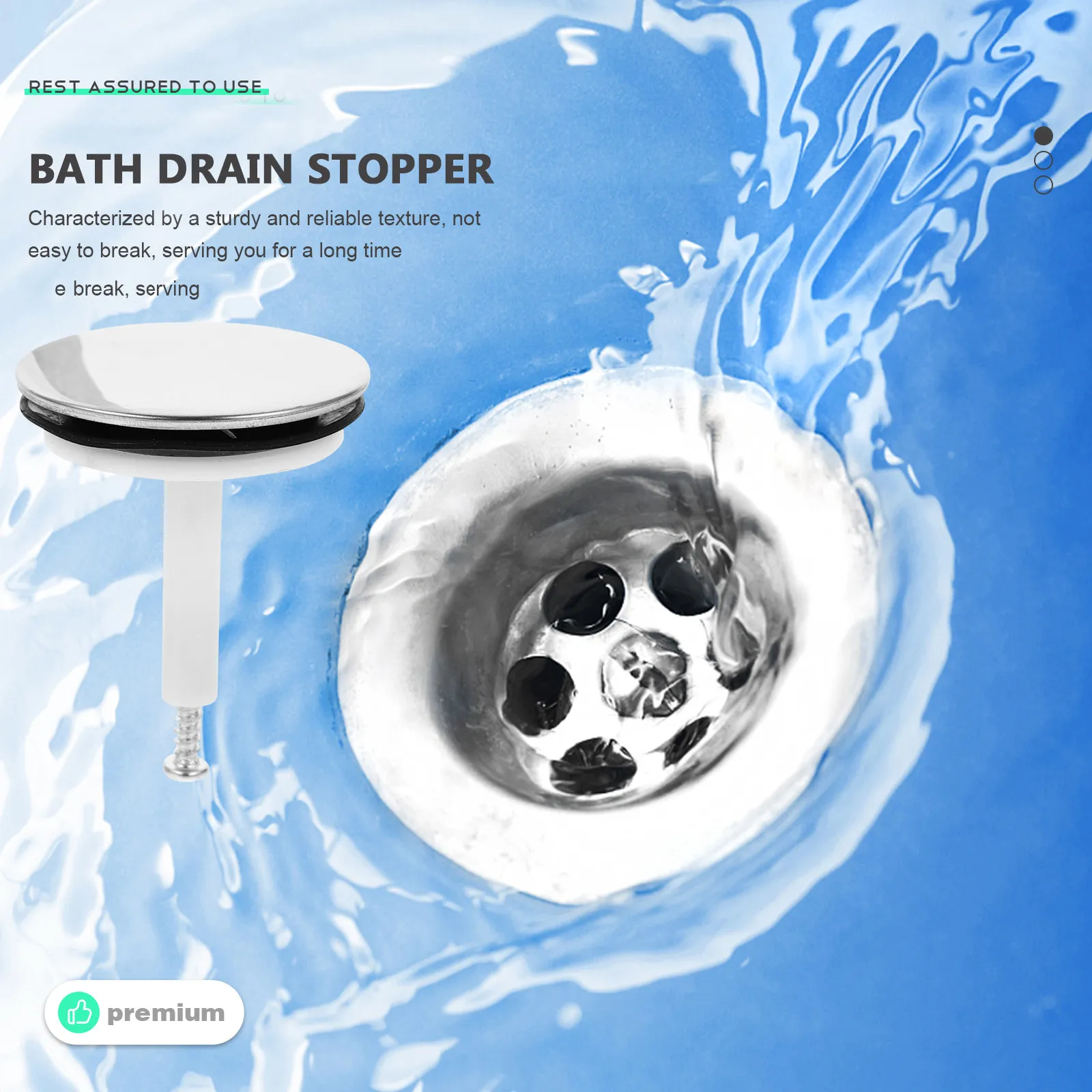 

Bathroom Sink Plug Plastic Tub Stopper Rotatable Bathtub Drain Stopper Silicone Drainage Anti-Block Tub Drain Plug