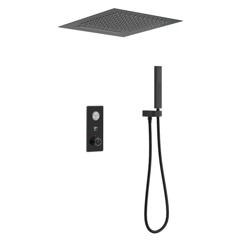 

Wall concealed shower, all copper hot and cold constant temperature, household bathroom shower set