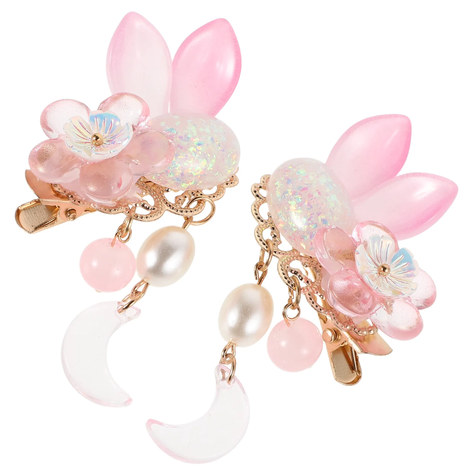 

Chinese Style Hanfu Accessories Vintage Tassel Rabbit Shaped Hair Clips Durable Fade Resistant Hairpin Set For Party Stage
