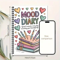 Emotional Journal A5 Spiral Notebook 5-Min Daily Mood Tracker for Anxiety Relief Stress & Mental Clarity Planner 6