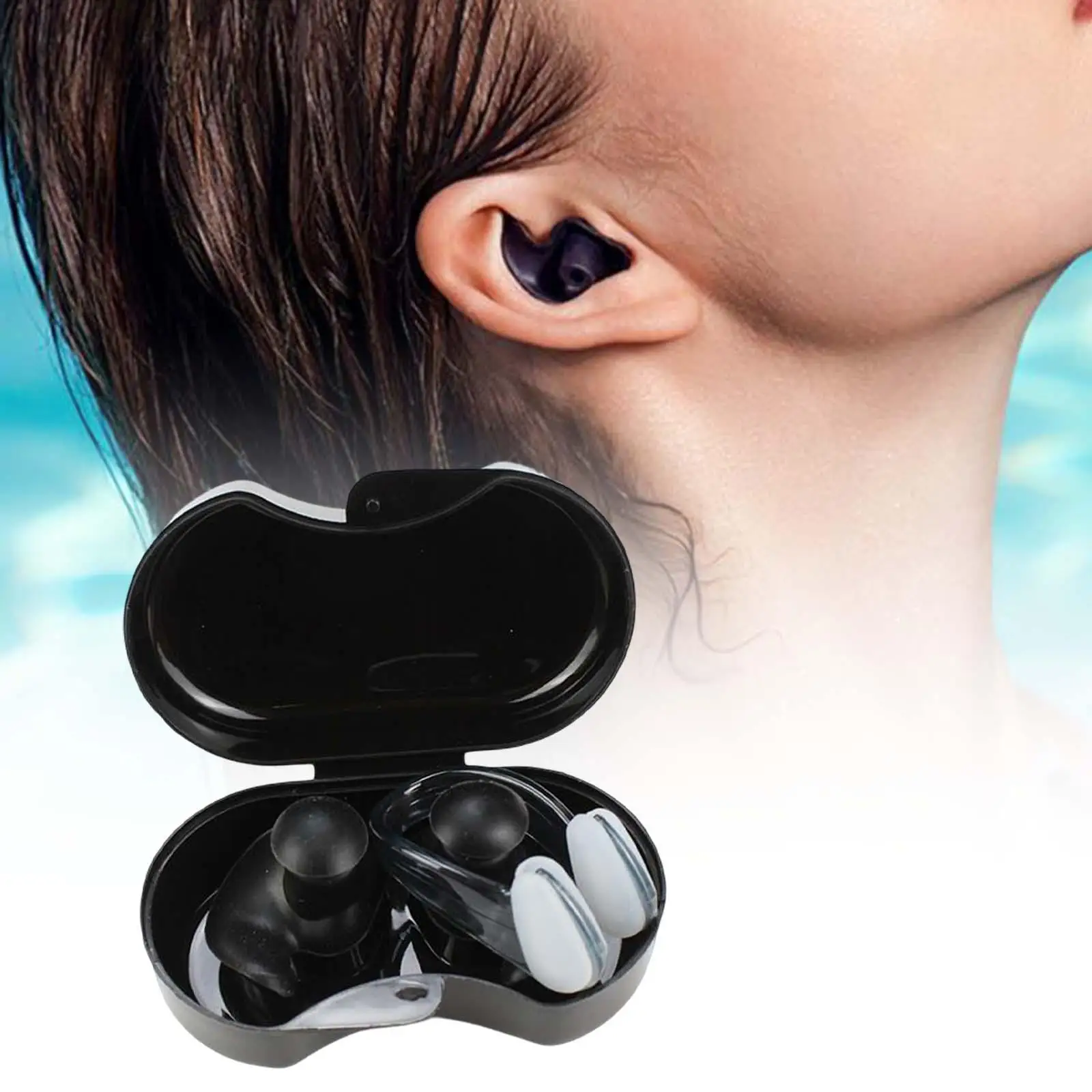 Earplugs Water Sports Swimming Accessories Silicone Soft Portable Dust-Proof Ear Plugs With Box Diving Water Waterproof Ear Plug