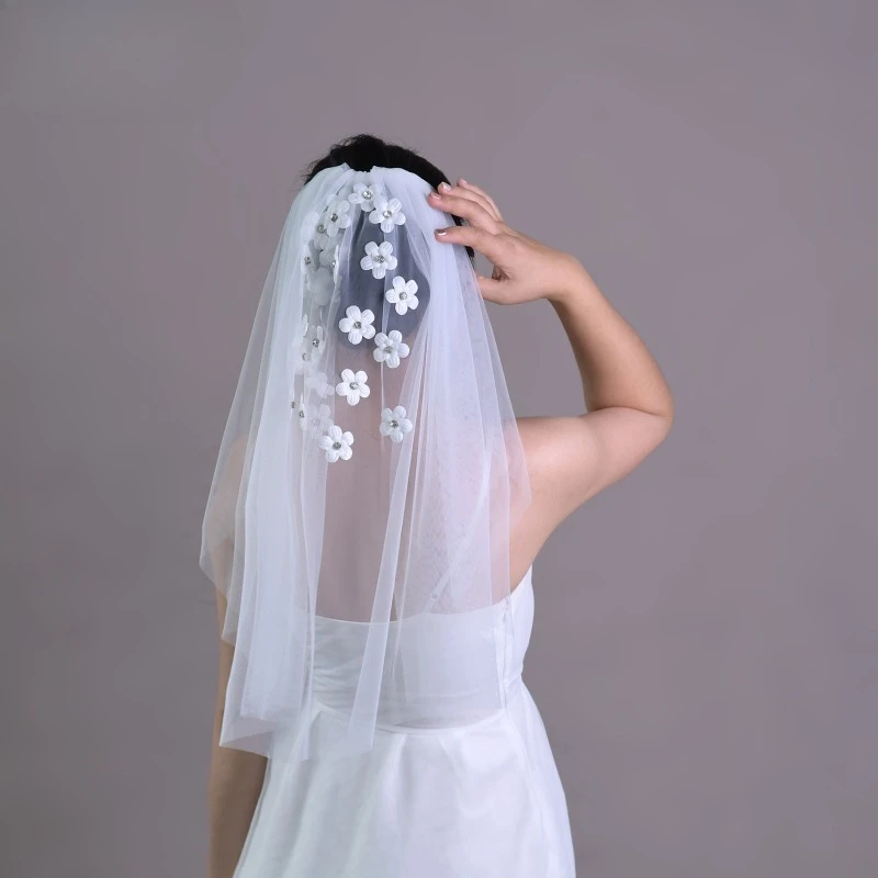 

Новая свадебная фата, короткий стиль, женский корейский простой головной убор для невесты