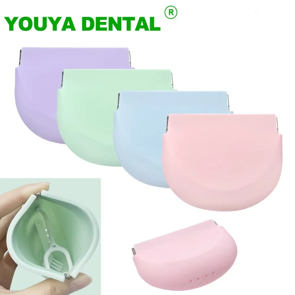 Silicone Retainer Box Orthodontic Storage Case With Aligner Remover Brush Invisible Braces Storage Clean Box Oral Care Supplies