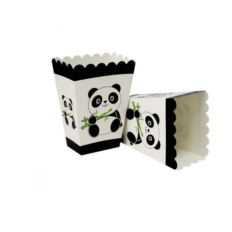6/24 Pcs White Panda Theme Party Paper Candy Boxes