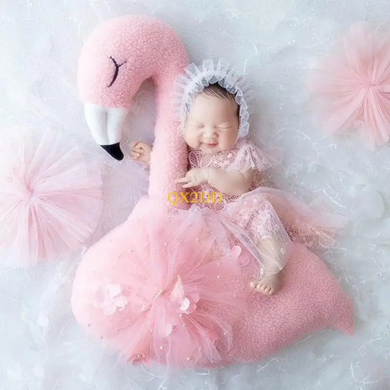 Almohada flamenco para posar bebés – Accesorios sesión fotos newborn