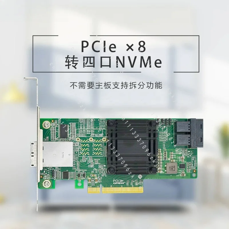 External NVMe Expansion Card PCIe3.0 To Built-in 2-port Solid State Drive, Dual-port SFF8644