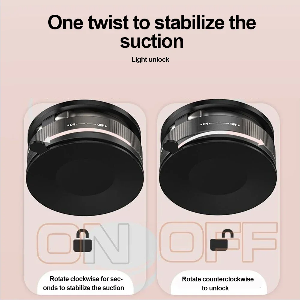 TenYua حامل هاتف مغناطيسي للسيارة 720 °   دوران قابل للطي قابل للتعديل كوب شفاط المكنسة الكهربائية دعامة حامل جدار المكتب آيفون تسلا