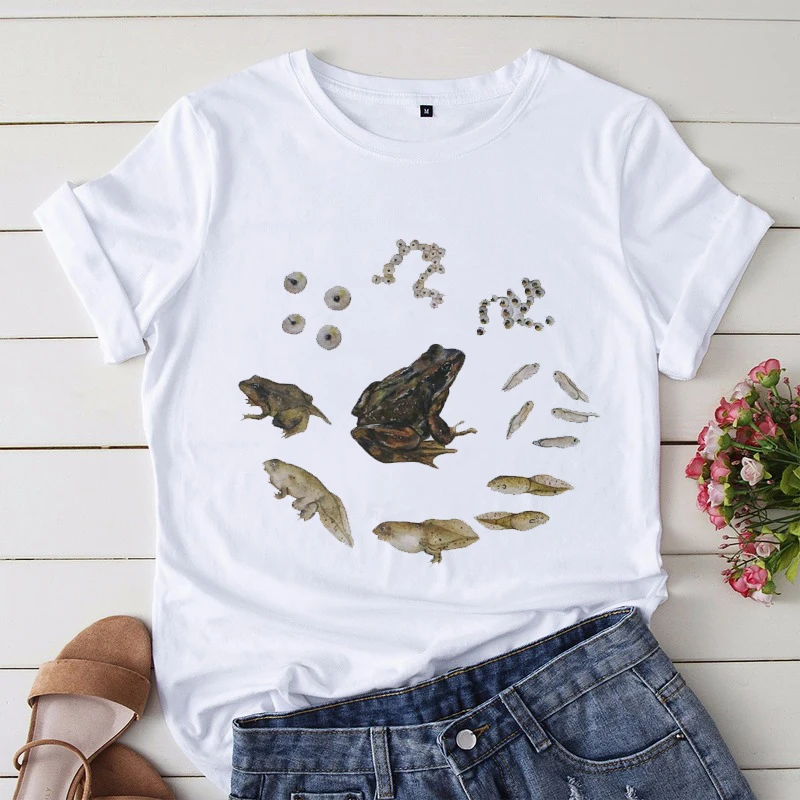 Women Clothes Cartoon Cute Birds Ladies 90s Style Summer Print Fashion Short Sleeve Tshirt Female Tee Top Graphic T-shirt