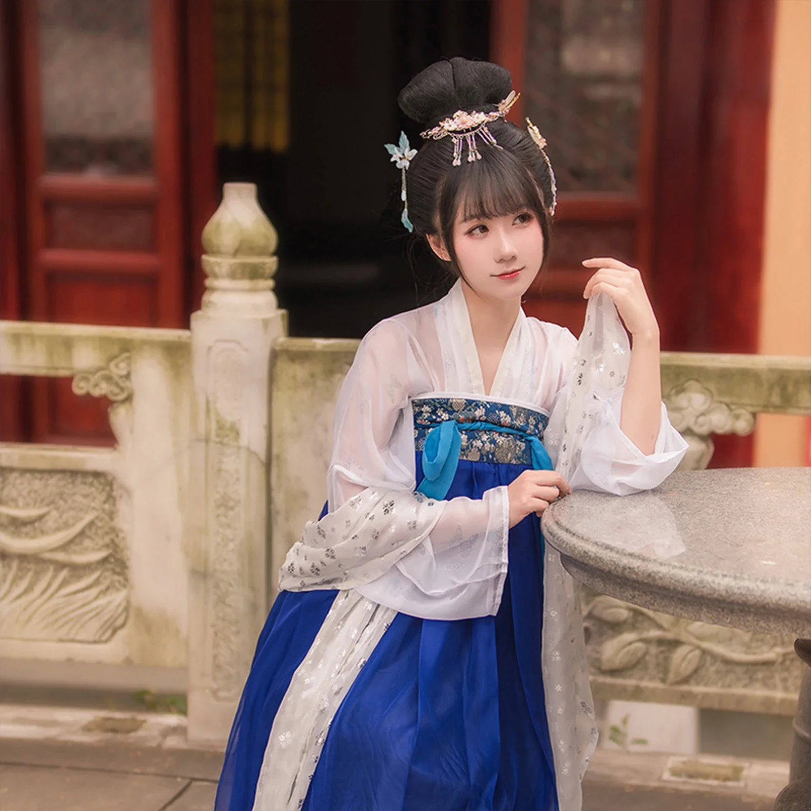 Estilo antigo magnólia hairpin artificial transparente flor de vidro borla vara de cabelo de madeira simples updo hairpin presentes de ano novo