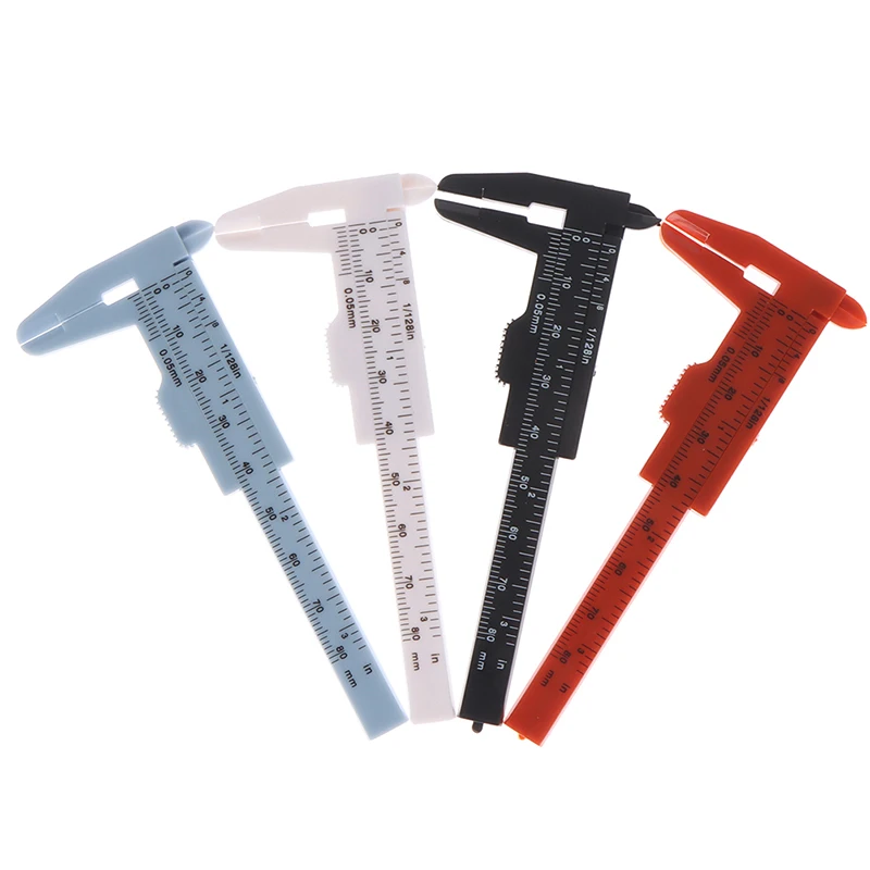 Portable Double Scale 80MM Plastic Eyebrow Measuring Vernier Caliper Caliper Ruler Plastic Permanent Makeup Measurement Tools
