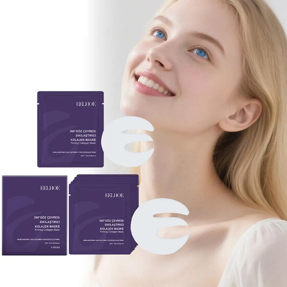 Collagen Hydrogel Eye Mask E-Shaped Close Fit Moisturizing Hydrating Refreshing Soothing Dry Tired Eye Skin