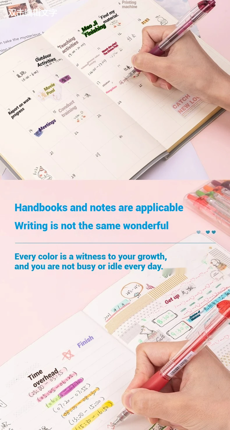 6/12 Stück Deli 0,5-mm-Farbstift, Stift für Notizen, Stift für wichtige Aufzeichnungen, Schulbedarf, Büromaterial. – Detail 5