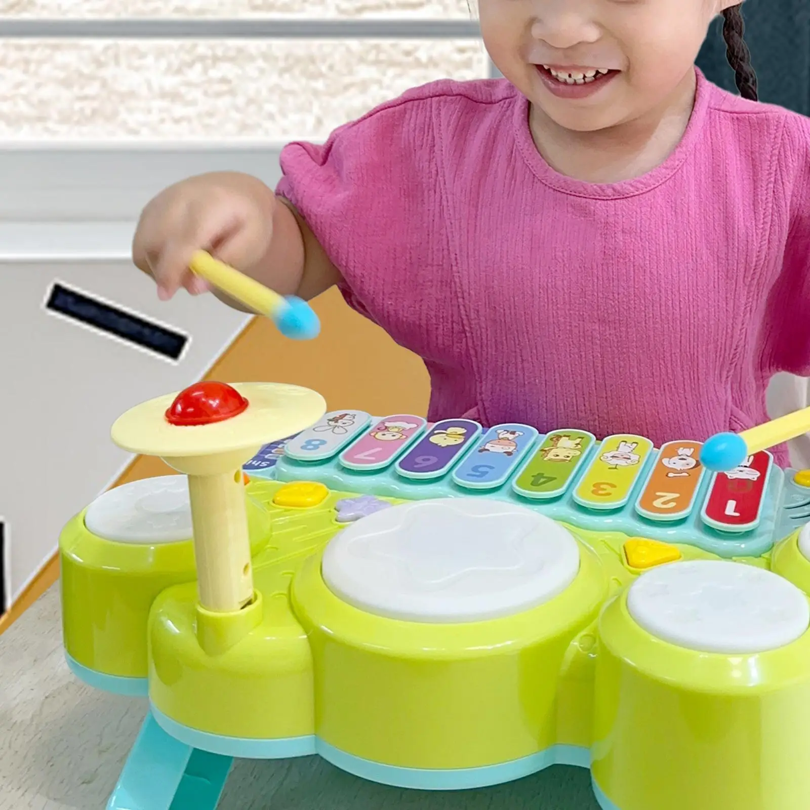 

Drum Set Electronic Piano Keyboard Toy Piano Xylophone Drum Set Toy Developmental Piano Keyboard Infant Toy for Kids Gifts