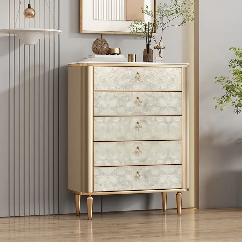 chest of drawers bedroom high-end solid wood drawer storage cabinet modern simple living room shell drawer cabinet