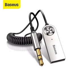 Baseus-Cable de Audio para coche, transmisor y receptor inalámbrico con Bluetooth 5,0, adaptador de conector AUX de 3,5mm