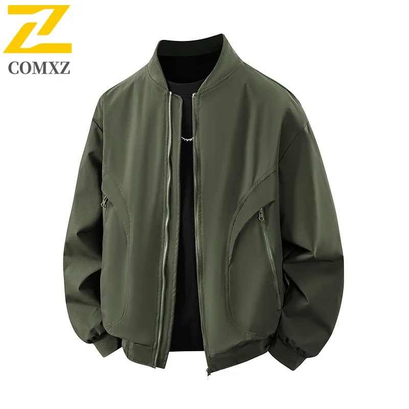 

COMXZ Stand Collar Casual Jacket for Men Outdoor Cycling Light Coat Urban Street Style Cozy Autumn New Motorcycle Jackets