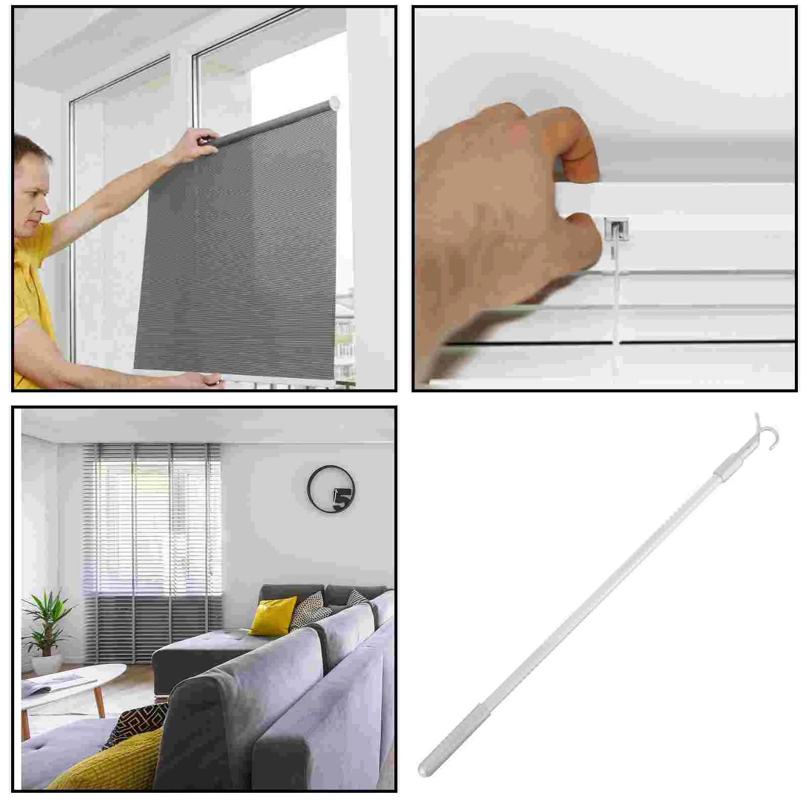 Curtain Retractable Rotary Rod Automatic Opener Vertical Blinds Railing Tilt Wands Creative Practical Aluminum Alloy Office