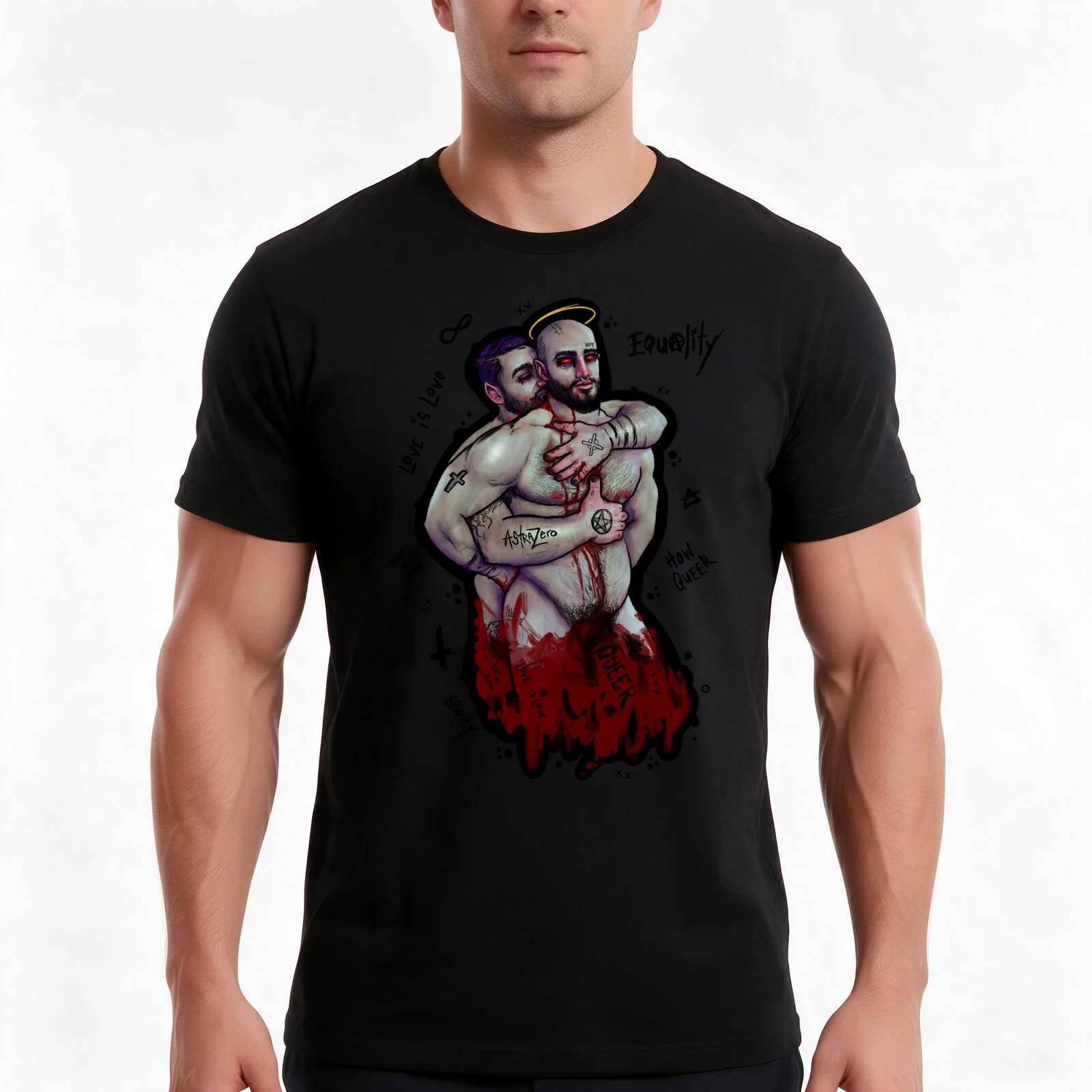 Gay Vampire - Astra Zero T-Shirt Summer Casual Cotton Tee Oversized Streetwear Tops Vintage Graphic Print Unisex Men Women