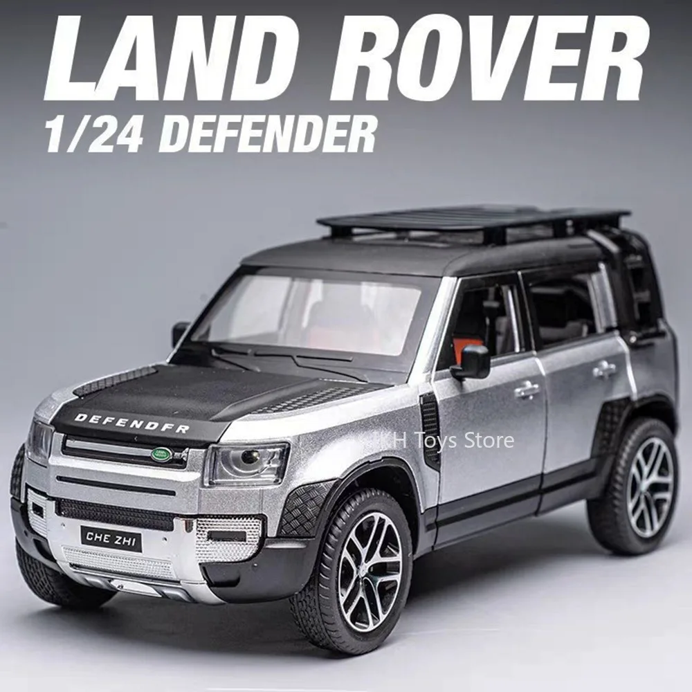 

1:24 Land Defender Off-road Vehicle Toy Models Metal Diecast Sound Light Doors Opened Pull Back Ornament Cars for Kids Gifts