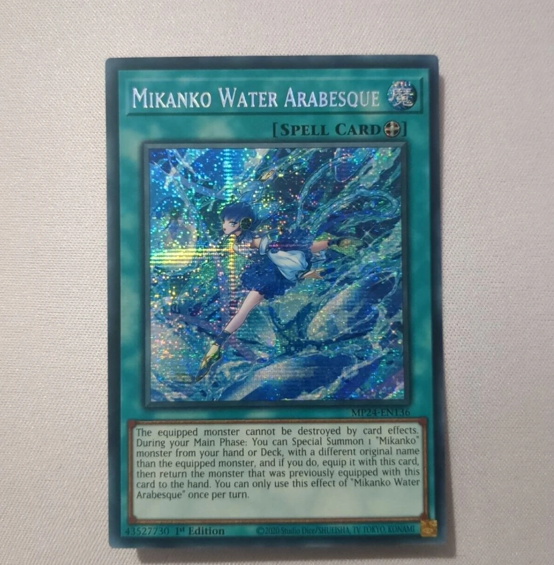 Yugioh KONAMI Duel Monsters TCG MP24-EN136 Mikanko Water Arabesque Secret Rare English 1st Edition Collection Mint Card