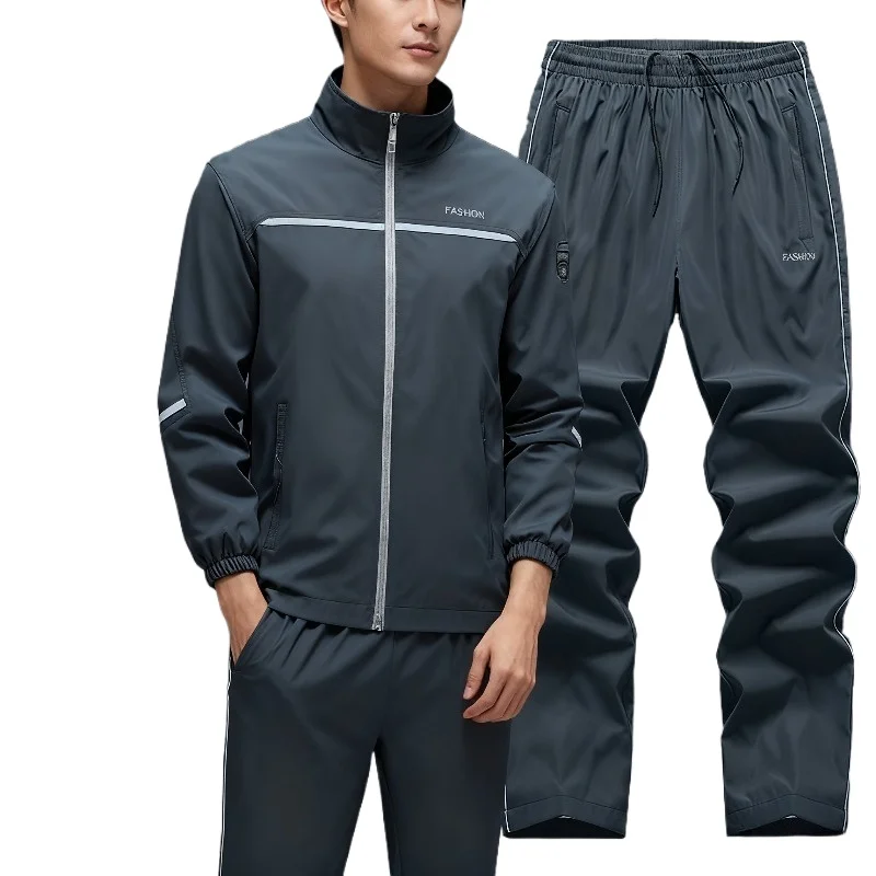 

2025 Men's Tracksuit 2 Piece Set, Fashion Long Sleeve Jacket & Pants, Loose Fit Casual Sportswear