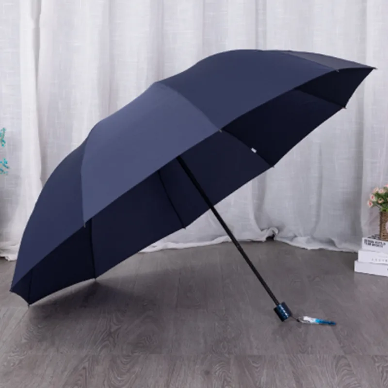 152CM Top-quality Umbrella Men Rain Woman Windproof Large Paraguas Women Sun 3 floding Big Family Umbrella Outdoor Parapluie