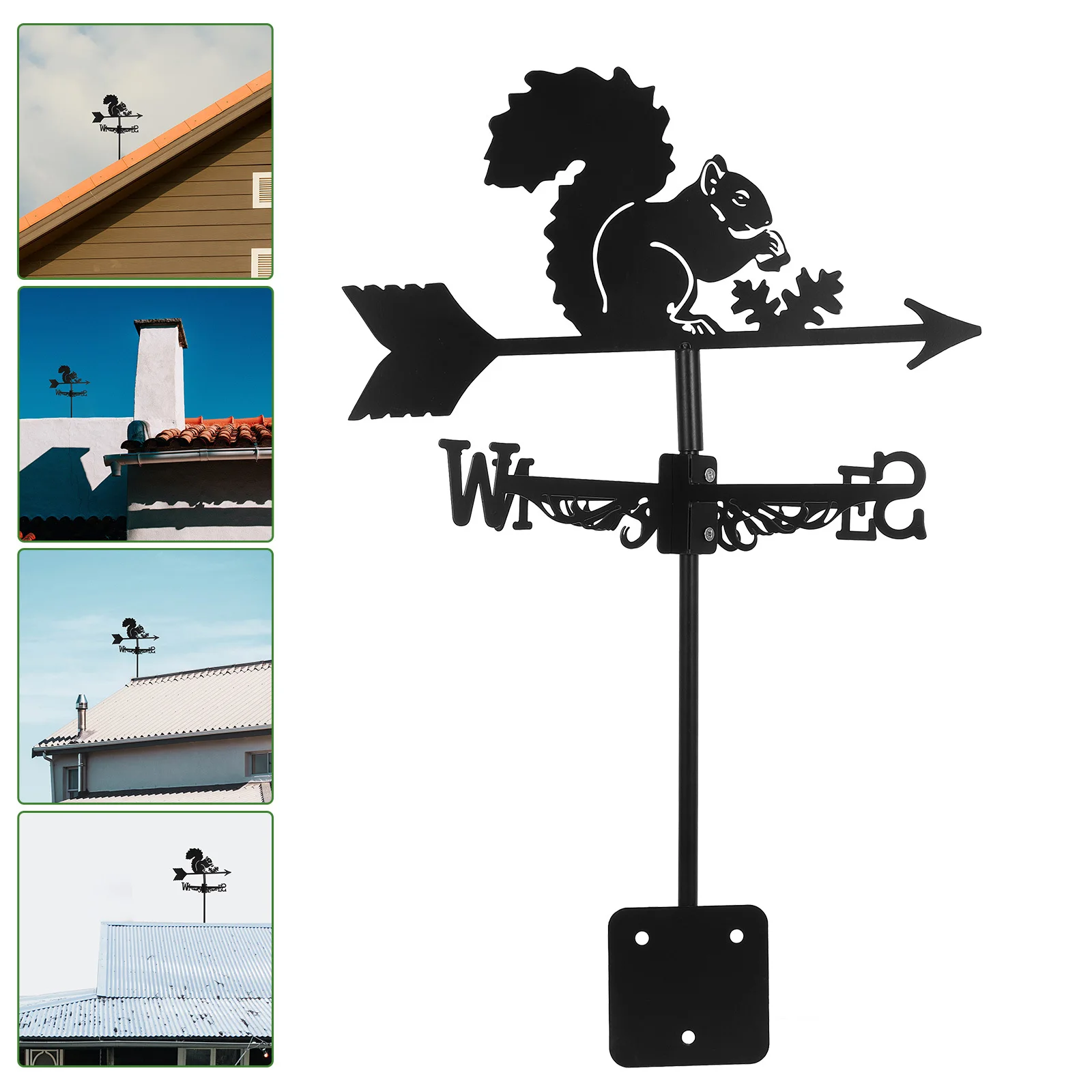 

Metal Squirrel Weather Vane Roof Decoration Outdoor Garden Patio Yard Durable Wind Indicator Weather Vane Decorative