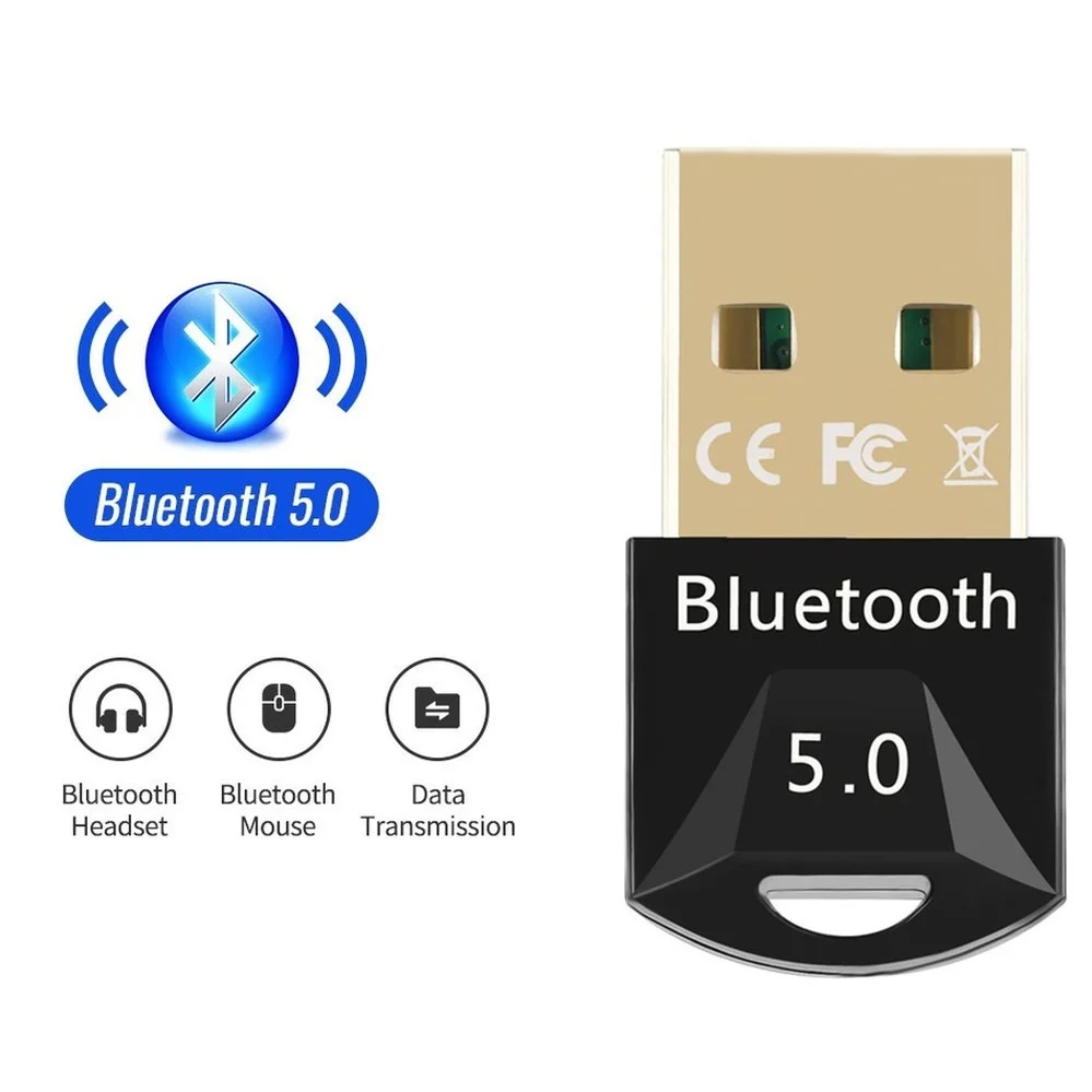 PzzPss-Adaptador Bluetooth 5.0 USB, Dongle para PC, Computador, Mouse sem fio, Teclado, PS4 Aux Audio, Transmissor Receptor