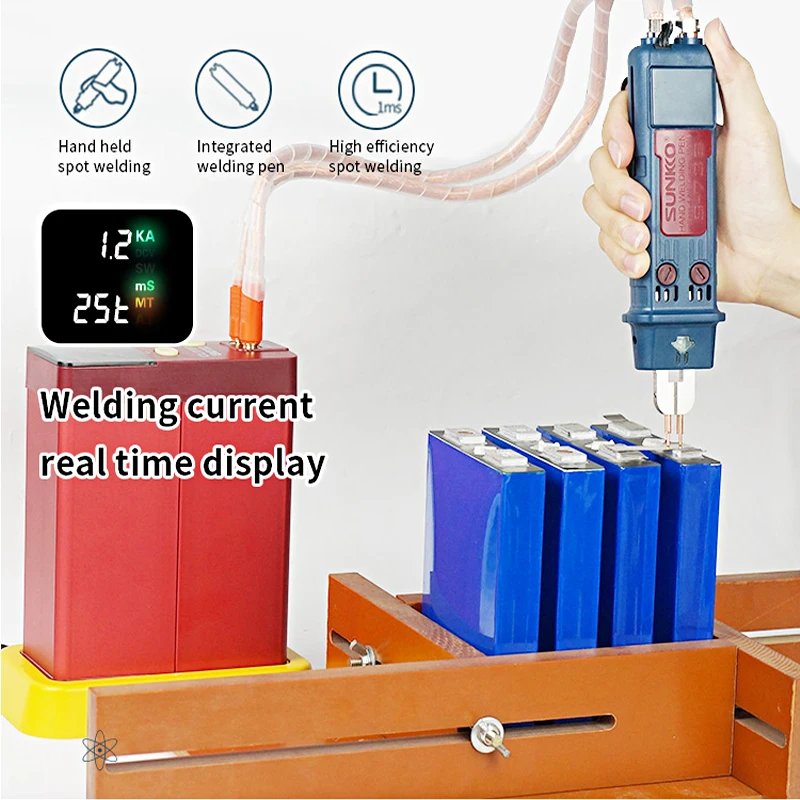 GLITTER 801D Spot Welder 12KW Energy Storage Pulse Spot Welding Machine For 18650 Battery Packs Stainless Steel Iron Nickel Weld