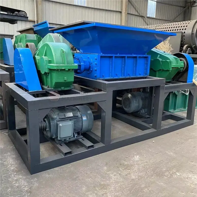 High Efficiency Double Shaft Shredder Kitchen Waste Plastic Bucket Bottle and Industrial Cardboard Crusher