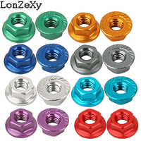 4/10p CNC Aluminum Alloy Flange Lock Nut M4 Multicolor for 1/10 1/14 RC Car Truck Crawler Drift TRX4 SCX10 SCANIA Universal Part