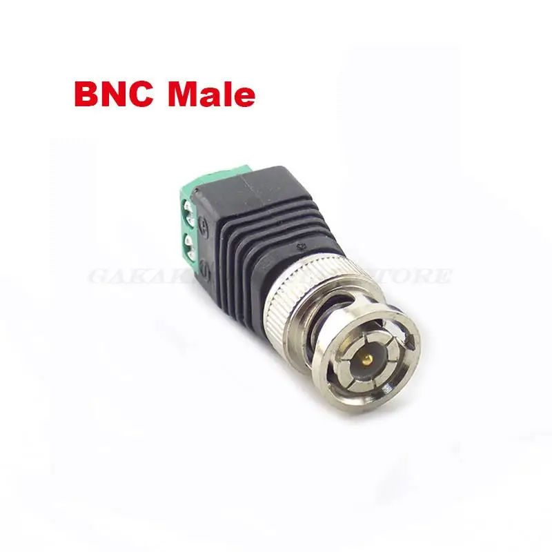 Coax CAT5 BNC Male Connector Plug DC Adapter Balun Connector for CCTV Camera Security System Surveillance Accessories