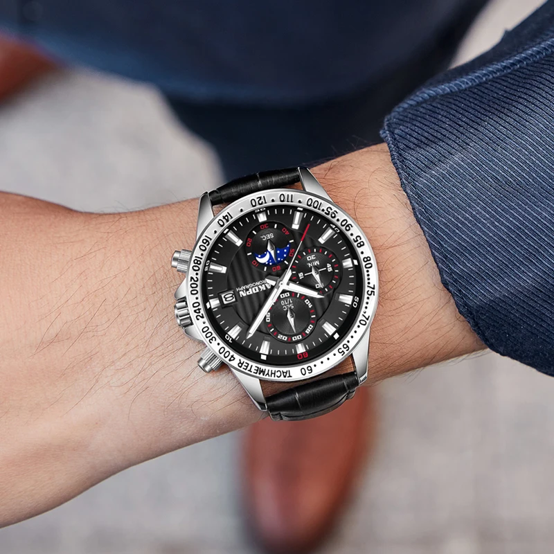 Relógio masculino de luxo novo à prova dwaterproof água aço inoxidável relógios quartzo cronógrafo relógio de pulso masculino relógios para homem relógio casual