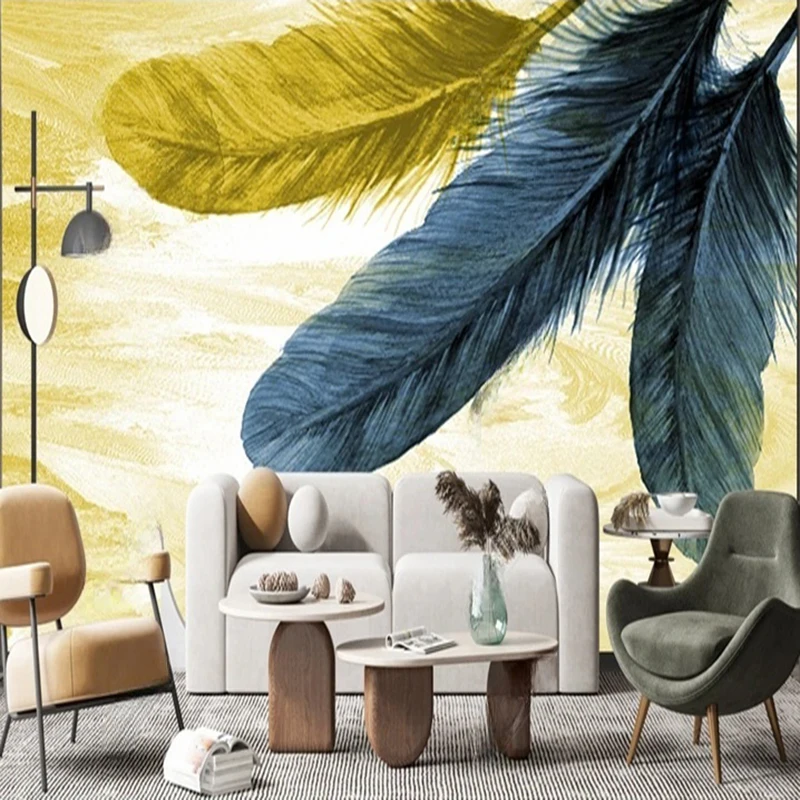 Custom 3D Wallpaper Photo Mural Creative Feather Modern Bedroom Living Room Sofa TV Background Wall Art Painting Home Decor