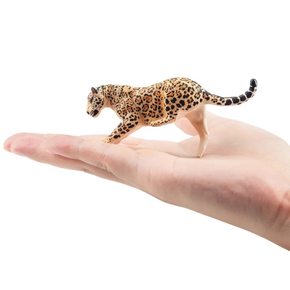 Toymany Simulation Lying Female Cheetah, Wildlife Animal Model for Kids Children Gift Set, Mini Collectible Figurines