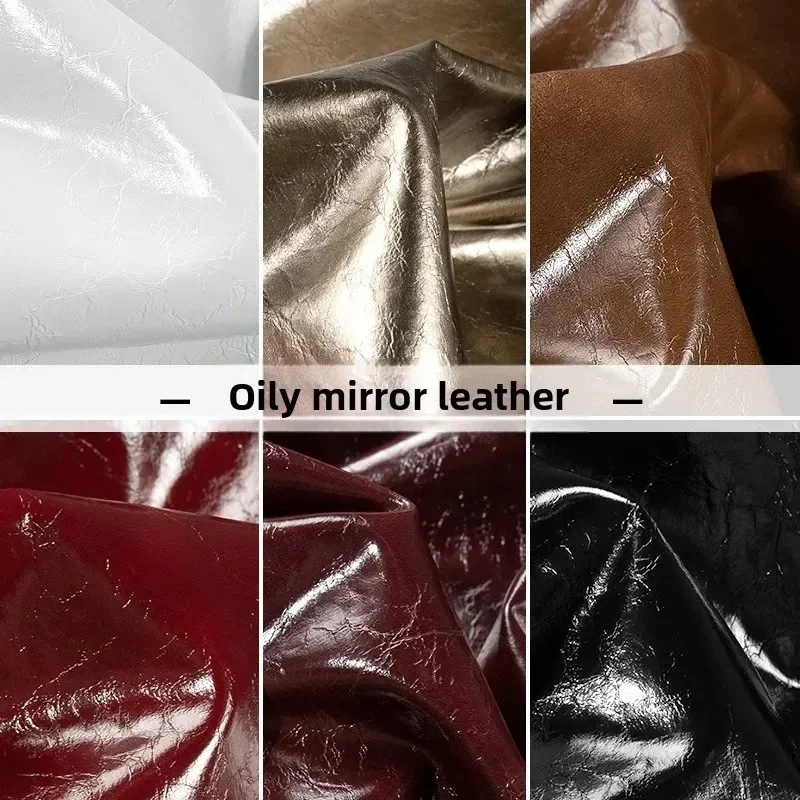 

Mirror Leather Fabric Cracks Soft Silky Waterproof Slightly Elastic Wholesale Cloth Apparel Sewing By Meters Diy