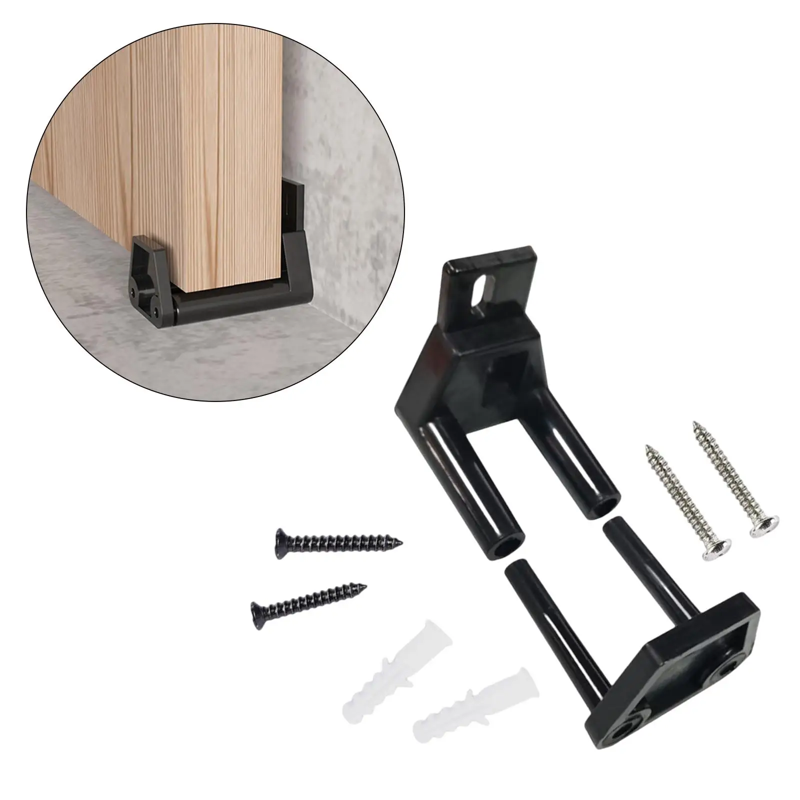 

2x Durable Sliding Barn Door Floor Guides Bottom Guide with Screws for Sliding