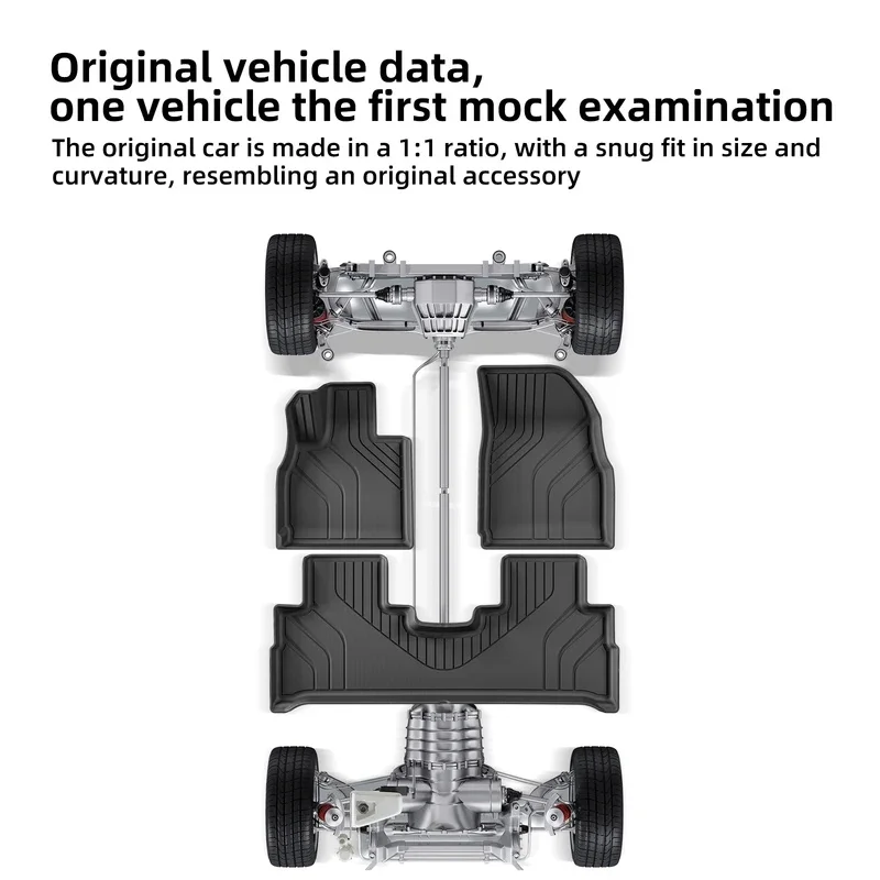 Use for Chery EXEED RX Omoda C9 LHD 2023-2027 Car Floor Mats TPE Foot Pad 3PCS Set Waterproof All Weather BLACK