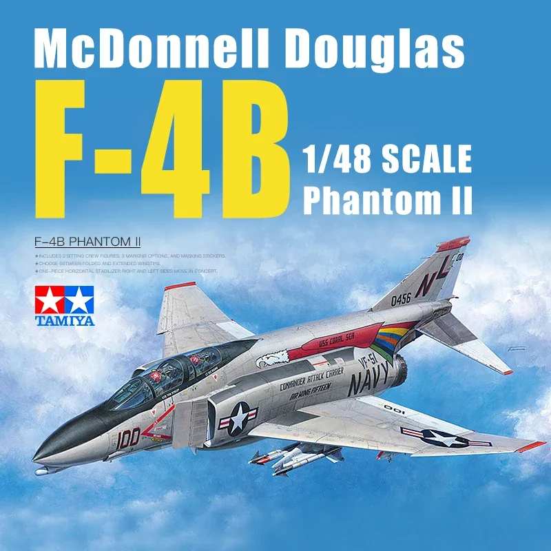 

TAMIYA Assembled Aircraft Model Kit 61121 American F-4B Phantom II Fighter 1/48