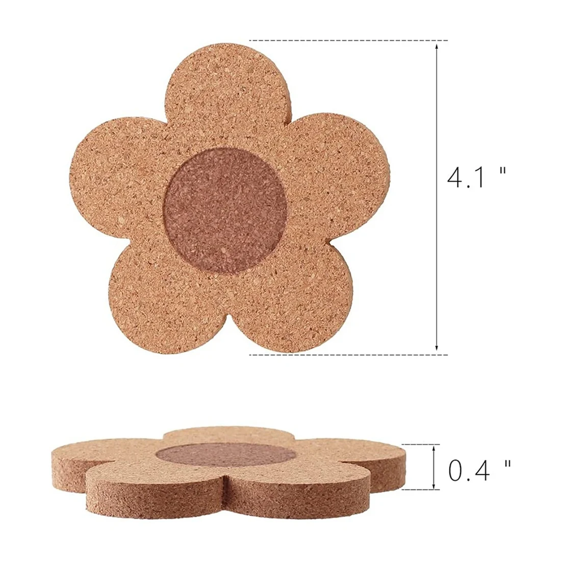 12PCS Cute Coasters for Drinks,Absorbent&Reusable Coaster Set 4Inch Cork Flower Shape Coasters for Coffee,Tea Cup Mat