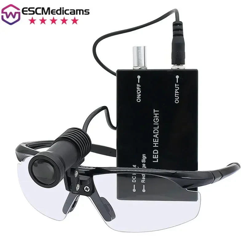 3/5W Dental LED Headlight for Surgery-Rechargeable Lightweight Headlamp with Safety Glasses,Lithium Battery for Dentists&Clinics