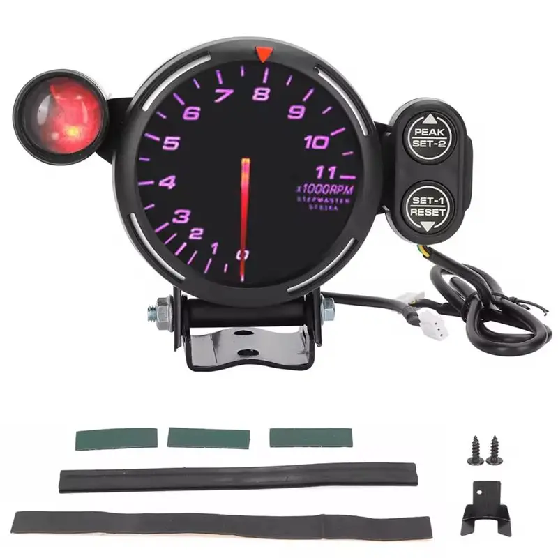 

A80X-Electronic Auto Tachometer RPM Tacho Gauge 10-15V 3.15In Clear Display 7 Color ABS For Replacement