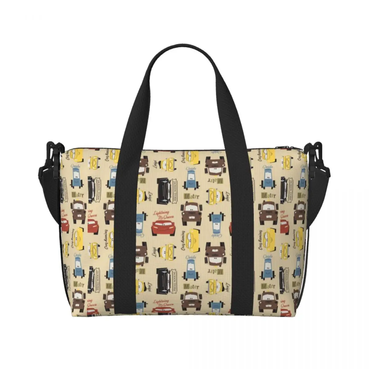 

Пользовательские мультяшные 95 гоночных машинок Kingdom с анимационным узором, большая сумка для женщин, большие вместительные пляжные дорожные сумки для спортзала