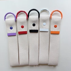 3.2CM Colorful Cotton Keychain Strap with Spring Ring Woven Key Chain Lanyards