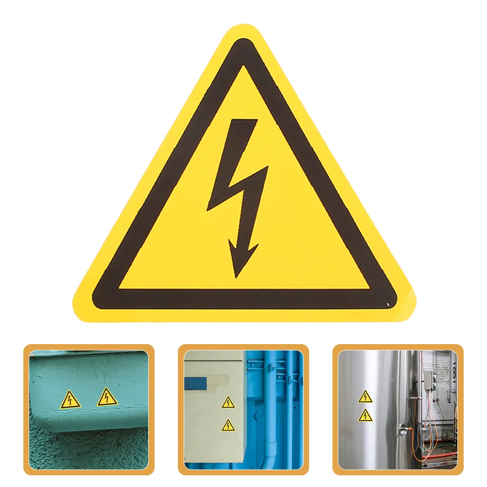 

12 PCS Identification Label Electric Safety Warning Decals Logo Stickers Hazard Pvc Electrical Labels Caution
