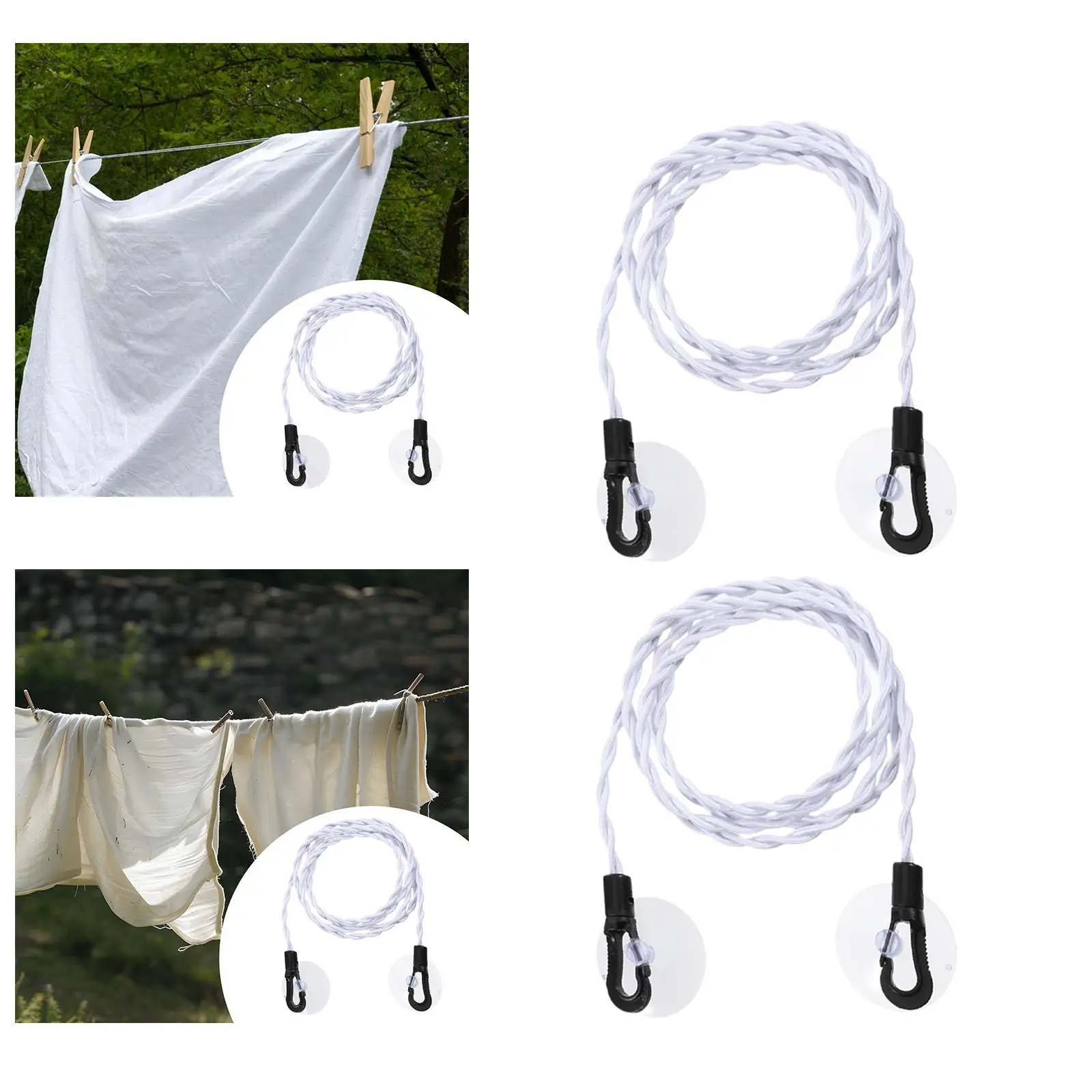 Elastic Clothes Line Portable Clothesline Practical Flexible Retractable Clothes Line for Hiking