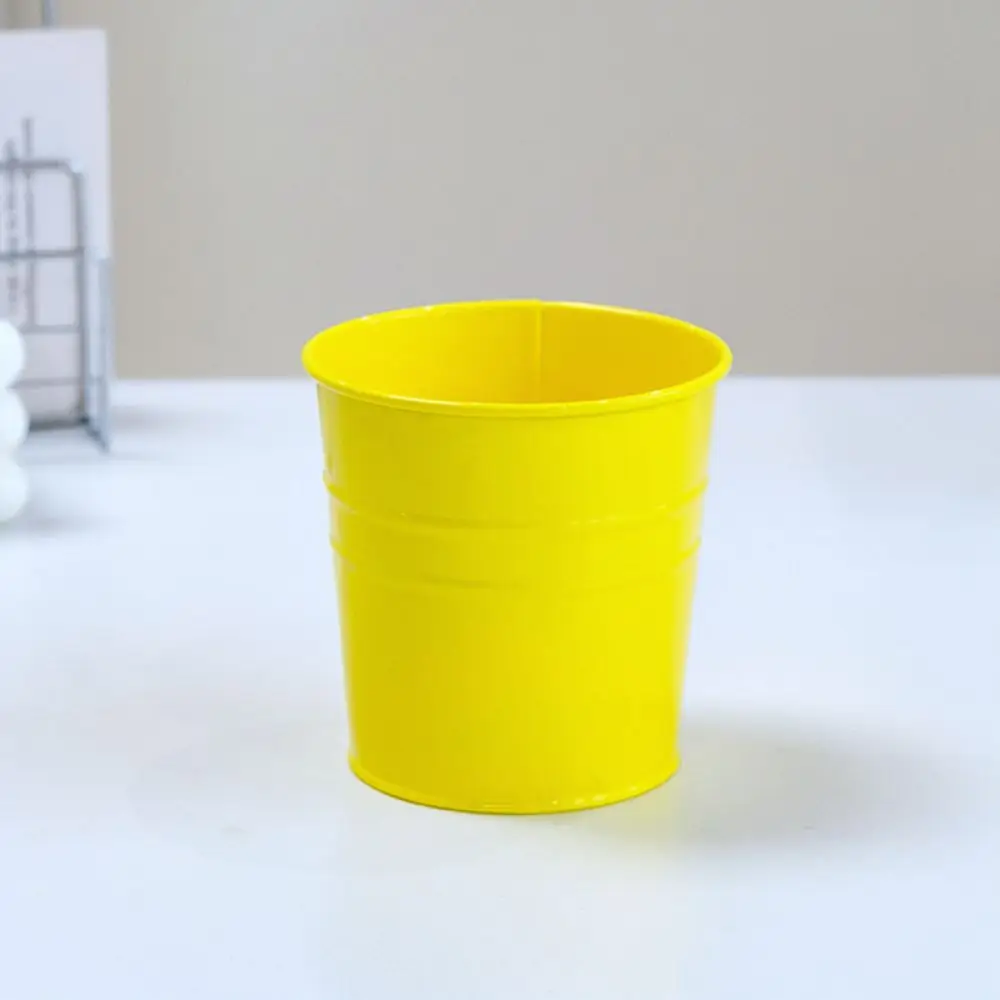 Small Metal Flower Bucket Succulent Planter Minimalist Tabletop Vase Decorative Iron Pot For Home Garden Decor Style