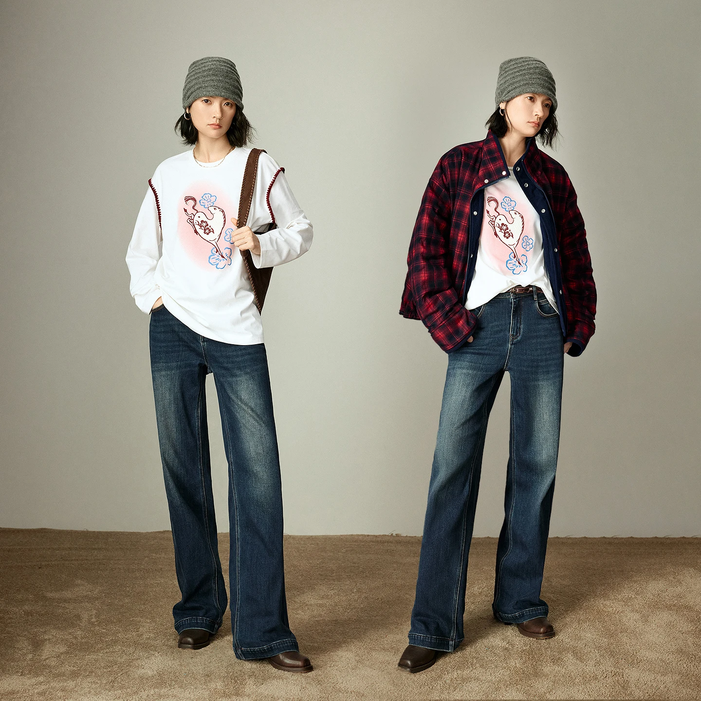 TOYOUTH Mengzhu Daji Capodanno Felpa con cappuccio co-branded per le donne 2025 Inverno Nuovo modello di ricamo giocoso Top in cotone ad alto grado