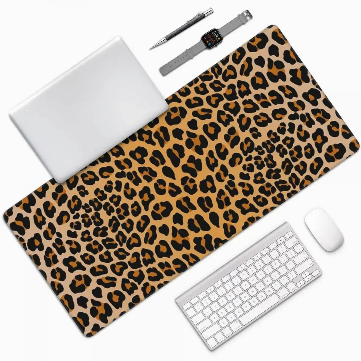 Leopard Print Large Mouse Pad Computer Keyboard Mouse Mat Gamer PC Laptop Desk Mat Office Accessories Table Mats