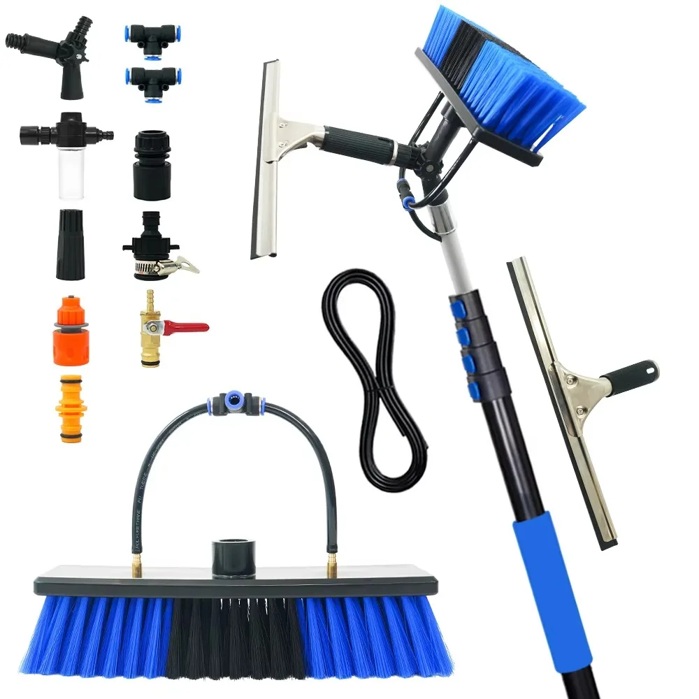 

Multifunctional Telescopic Water Fed Pole Brush for Outdoor Window and Solar Panel Cleaning